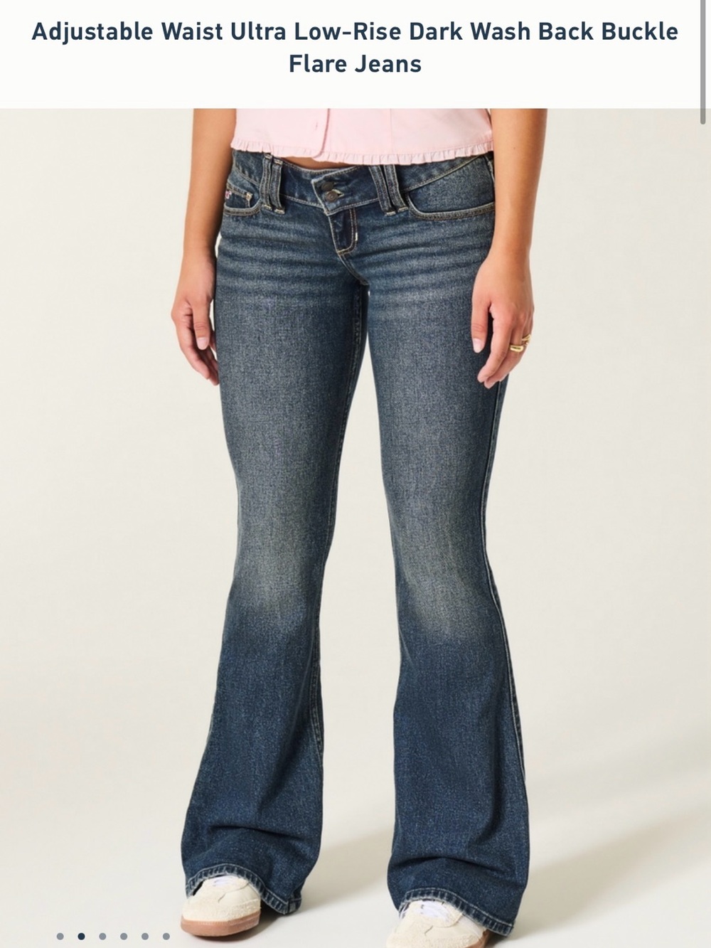 Hollister Ultra Low Rise Flare Jeans Dark Wash Brand New - Picture 2 of 3